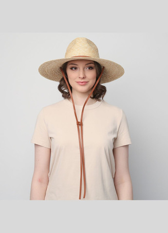 Шляпа федора женская солома бежевая MADELINE LuckyLOOK 844-187 (289478346)