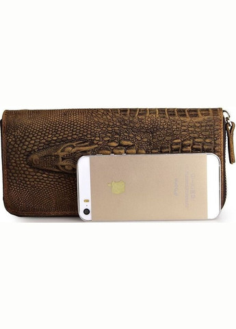 Мужской клатч Vintage из натуральной кожи под крокодила с четырьмя отделами коричневый (sku_14462) No Brand (329901802)