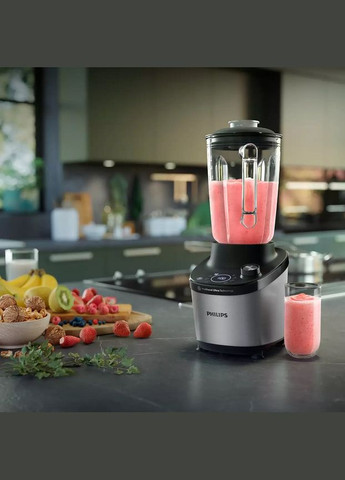 Блендер стационарный 1500Вт, чаша-2000мл, стекло, черный Philips (341316354)