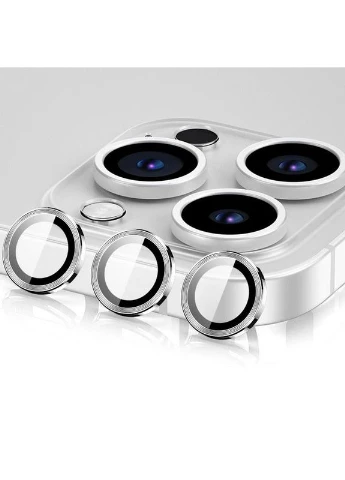 Захисне скло Metal Classic на камеру (у упак.) для Apple iPhone 15 Pro (6.1") / 15 Pro Max (6.7") Срібний Epik (372020472)
