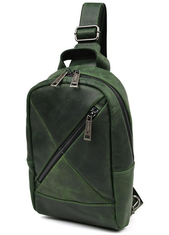 Сумка слинг через плечо мужская кожаная для телефона и для документов средняя Зеленый 40674 TARWA (361348806)