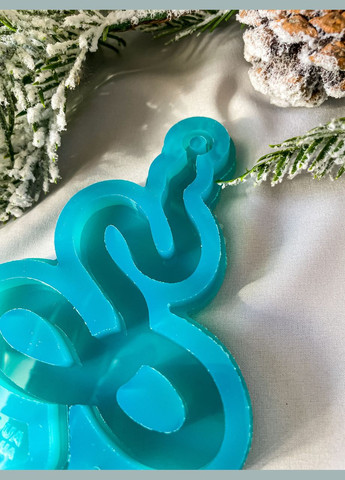 Молд Змія широка форма для новорічних іграшок на ялинку силіконова форма для епоксидної смоли No Brand (370566497)