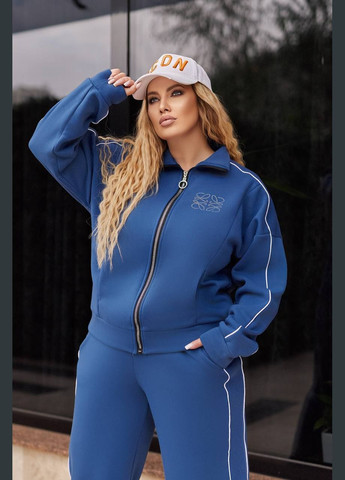 Женский теплый прогулочный костюм двойка цвет джинс New Trend (304991098)