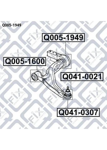 Сайлентблок заднего переднего рычага, Q005-1949, 51350-SZA-A02, Honda Pilot, Acura MDX Q-FIX (363177641)