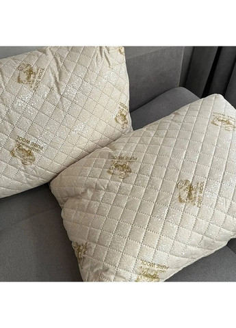 Подушка стеганая из натуральной овчины Pure Wool 21509 70х50 см бежевая Leri Max (365689006)
