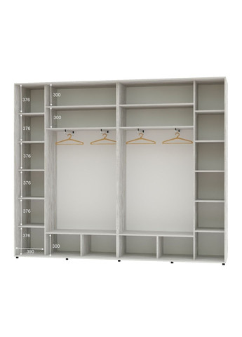 Шкаф-купе трехдверный 300*45*250 Сосна Натти 2 Зеркала с пескоструйным рисунком/Зеркало Люкс-149 Алекса (360466950)