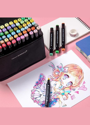 Набір двосторонніх скетч маркерів для малювання Touch 60 шт (HA-223) No Brand (334011190)