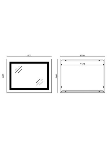Зеркало Warm MR02-120x80 (часы, LED-подсветка, антизапотевание) (MI6001) Mixxus (322003820)