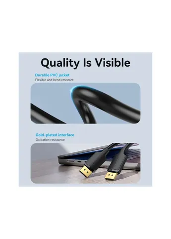 Кабель мультимедійний DisplayPort M to DisplayPort M 1.0m 4K black (HAKBF) Vention (382899271)