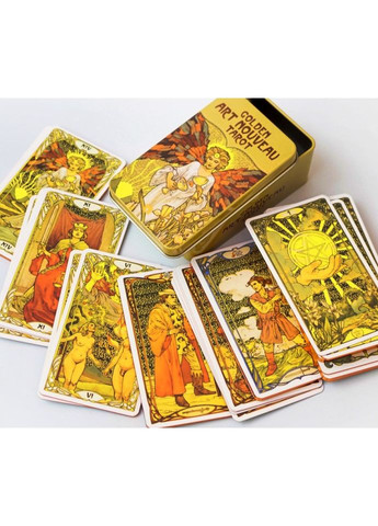 Карты Таро Уэйт Арт Нуво Golden Art Nouveau в металлической коробке Tarot (351372709)