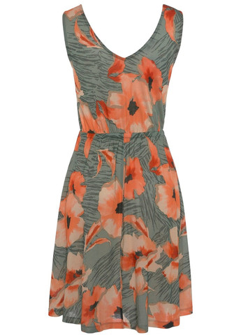 Зеленое повседневный платье Lascana с цветочным принтом