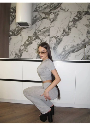 Женский прогулочный костюм (футболка+лосины) Fashion (382027728)