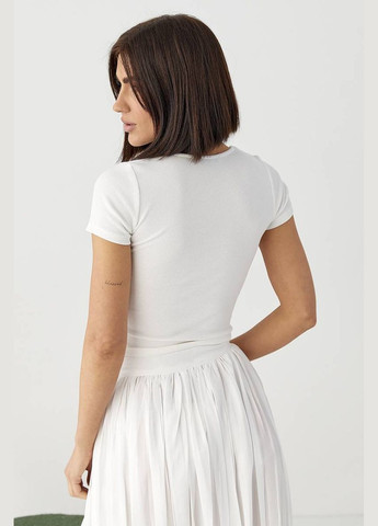 Футболка в рубчик з квадратним вирізом Lurex Футболка - (327088293)