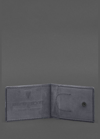 Шкіряна обкладинка для посвідчення учасника бойових дій із кишенею для жетону синя Crazy Horse (A-028717) BlankNote (328961609)