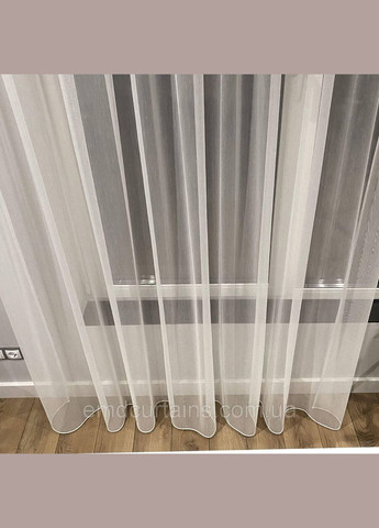 Комплект штори 2 шт 280х250 см мікровелюр Сірий, тюль бамбук 400 см Тепло-білий No Brand (337355190)