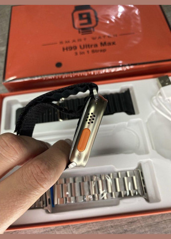 Смарт-часы Smart Watch H99 Ultra Max с 3-мя ремешками Black No Brand (346483749)