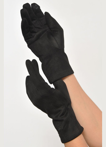 Перчатки женские замшевые на искусственном меху сенсорные черного цвета Let's Shop (302660462)