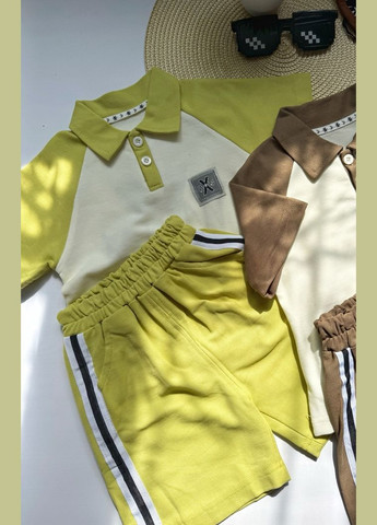 Комбінований демісезонний костюм хлопчику на літо колір салатовий 10816 No Brand