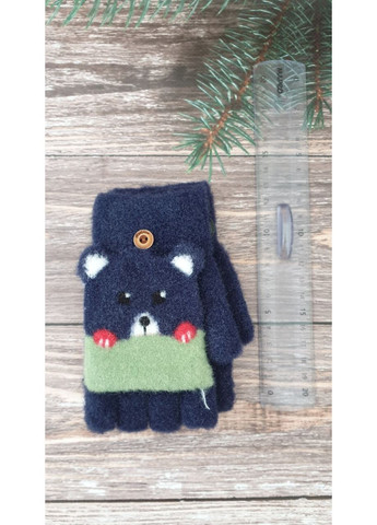 Вязаные перчатки-митенки для мальчиков 4-8 лет No Brand (356672144)