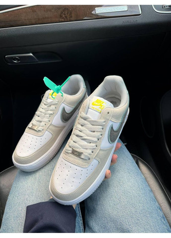 Бежеві Осінні кросівки чоловічі nike air force 1 low beige white найк аір форс 1 преміум No Brand