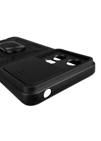 Чехол для Moto G24 (PB1E0003RS) бронированный с кольцом со шторкой на камеру на моторола г24 чёрный rg1 Motorola (366019123)