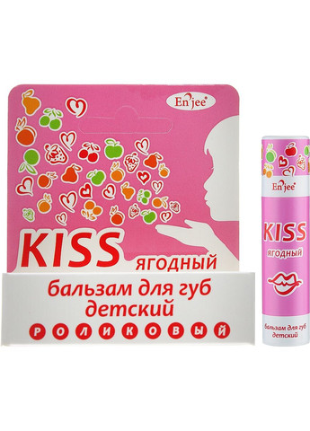 Бальзам для губ детский KISS Ягодный, роликовый, 6 мл EnJee 10068 (328394093)