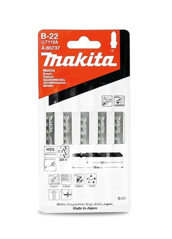 Пиляльне полотно HCS A85737 (52 мм, В22, 5 шт) для універсального пропилювання (7289) Makita (290253401)