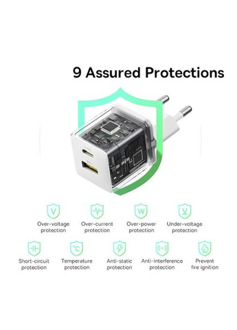 Зарядное устройство 1xUSB-C 20W + 1xUSB white + cable USB-C to USB-C 60W 1.0m (P10111608213-01) Baseus 1xUSB-C 20W + 1xUSB white + cable USB-C to USB-C 6 (369882664)