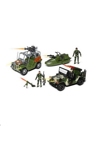 Игровой набор "Набор спецтехники". 2 машины, шлюпка, гранатомет, 3 игровые фигурки военных Hanwei Toys (288185234)