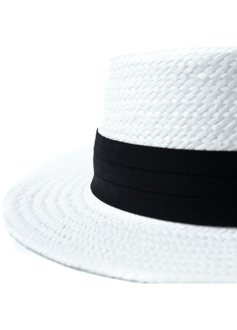 Шляпа канотье мужская бумага белая АЙНА 444-584 LuckyLOOK 444-584м (292668966)