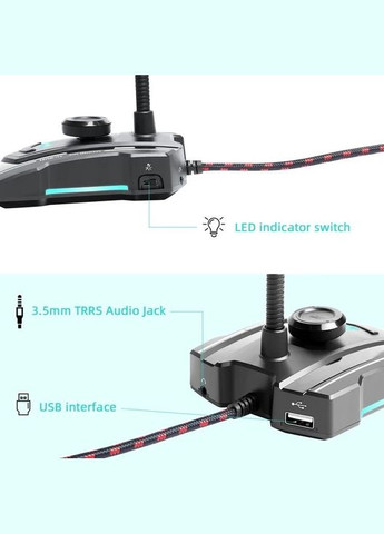 Мікрофон конденсаторний AU-GM31 Чорний для ПК, для ігор, стримінгу з RGB-підсвіткою і гнучкою ніжкою Maono (329444564)