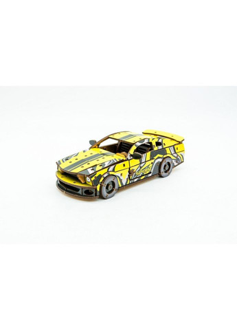 Деревянный 3D конструктор "Muscle car GT" Puz-00638, 162 детали, желтый PuzzleOK (316271643)