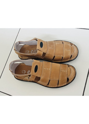 мужские кожанные сандалии (28 см) бежевые (1319) Calif