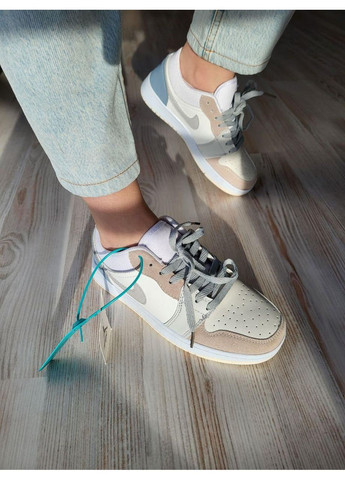 КРОССОВКИ ЖЕНСКИЕ NIKE AIR JORDAN 1 LOW DIOR НАЙК АИР ДЖОРДАН No Brand бежевые демисезоны (367173906)