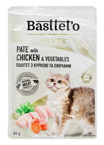 Basttet'o Паштет - мусс для кошек с курицей пауч 85 г. (28шт/уп), за шт. Basttet`o (290851500)