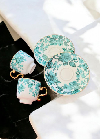 Набор кофейных чашек фарфора "Изумруд" 2шт No Brand (331647863)