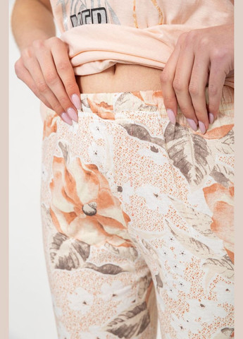 Персикова жіноча піжама з принтом Ager 219R115