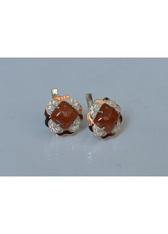 Срібні сережки з золотими вставками Silver Style (367112459)