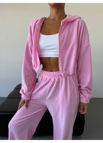 Жіночий велюровий костюм з худі та штанами No Brand Р4936-514/1 (361030733)