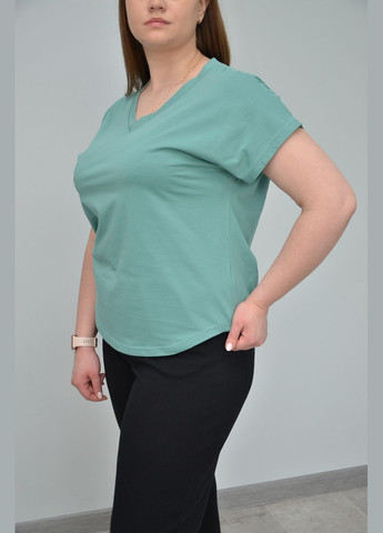 Бірюзова всесезон жіноча повсякденна футболка, різні кольори (2xl,, 4xl, 5xl) No Brand