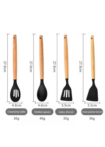 Набір приладдя для кухні 12 пр. Kitchen&Dining Чорний No Brand (335414160)