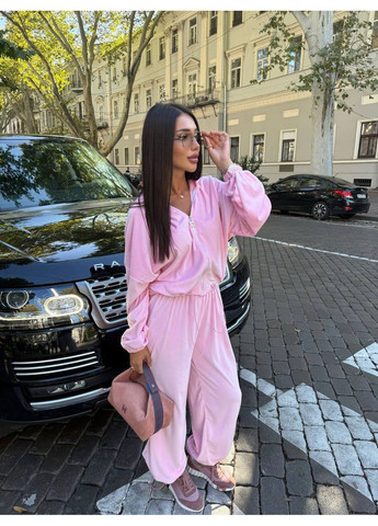 Жіночий велюровий костюм з лого "Трендовий комфорт" | Розмірна сітка в описі GD/GL Модний простір (364967441)