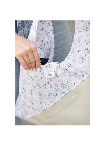 Женская сумка HOBO M белая с цветочным принтом. Sambag (369368702)