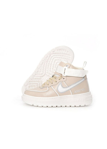 Кросівки зимові жіночі Nike Air Force 1 winter high beige white fur Gore-Tex | Найк Аір Форс 1 високі бежеві білі з хутром No Brand бежеві зими (309006048)