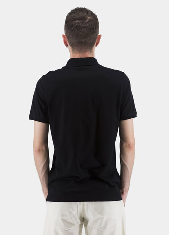 Чорна чоловіче літнє поло з коротким рукавом, однотонне з ґудзиками (, ), 32279 Buke