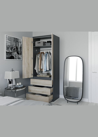 Шкаф распашной для одежды с трубой T-211 от MORELI (335424042)