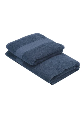 Махровий рушник SuperSoft 50х90 см, 100% бавовна, синій колір. Ardesto комбінований