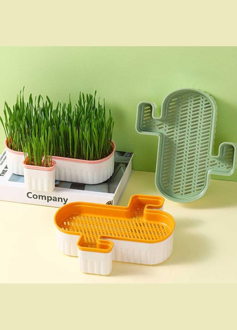 Лоток для гідропонного вирощування мікрозелені та розсади кактус зелений (NR0139_3) No Brand (303898372)