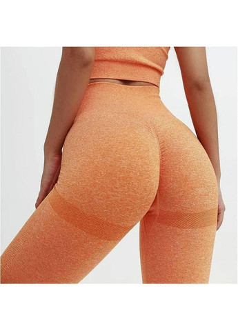 Комбинированные демисезонные леггинсы женские спортивные 6201 s оранжевые Fashion
