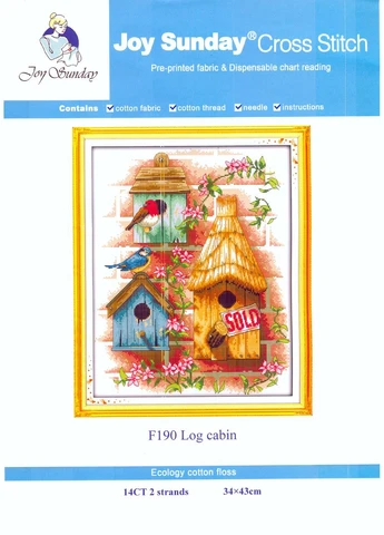 Набір для вишивання за нанесеною на канву схемою "Log cabin". AIDA 14CT printed, 34*43 см Joy Sunday (313614129)